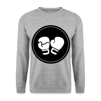 Symbole des gants de boxe - Sweat-shirt Unisexe - gris chiné - Devant - Alina (178cm) & Michal (187cm)