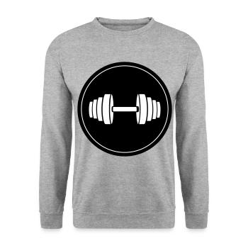 Hantel gewichte Kreis - Unisex Pullover - Weißgrau meliert - Vorne - Alina (178cm) & Michal (187cm)