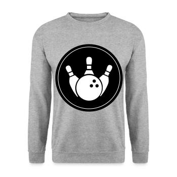 Kegeln Kegel Icon - Unisex Pullover - Weißgrau meliert - Vorne - Alina (178cm) & Michal (187cm)