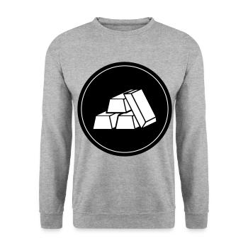 Gold Circle icon - Unisex Sweatshirt - salt & pepper - Front - Alina (178cm) & Michal (187cm)