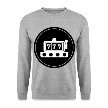 One-armed bandit circle - Unisex Sweatshirt - salt & pepper - Front - Alina (178cm) & Michal (187cm)