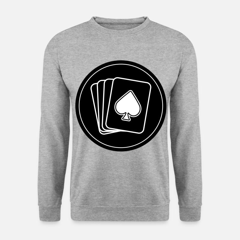 Karten Icon Kreis - Unisex Pullover - Weißgrau meliert