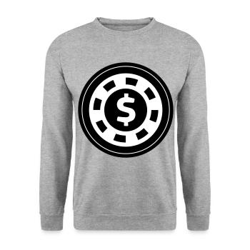 Cercle de jetons de poker - Sweat-shirt Unisexe - gris chiné - Devant - Alina (178cm) & Michal (187cm)