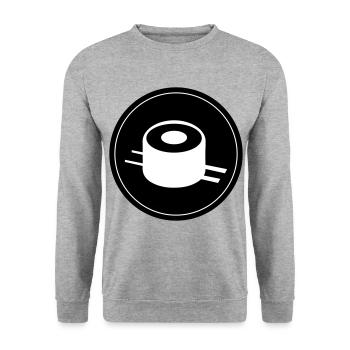 Sushi icon Kreis - Unisex Pullover - Weißgrau meliert - Vorne - Alina (178cm) & Michal (187cm)