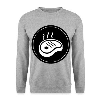 Cercle d’icônes de steak - Sweat-shirt Unisexe - gris chiné - Devant - Alina (178cm) & Michal (187cm)