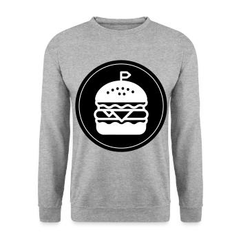 Cercle d’icônes de hamburger - Sweat-shirt Unisexe - gris chiné - Devant - Alina (178cm) & Michal (187cm)