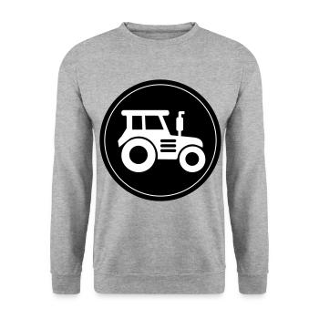 Tractor icon circle - Unisex Sweatshirt - salt & pepper - Front - Alina (178cm) & Michal (187cm)