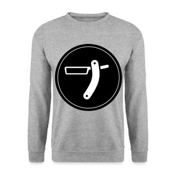 Shaving Barber Circle - Unisex Sweatshirt - salt & pepper - Front - Alina (178cm) & Michal (187cm)