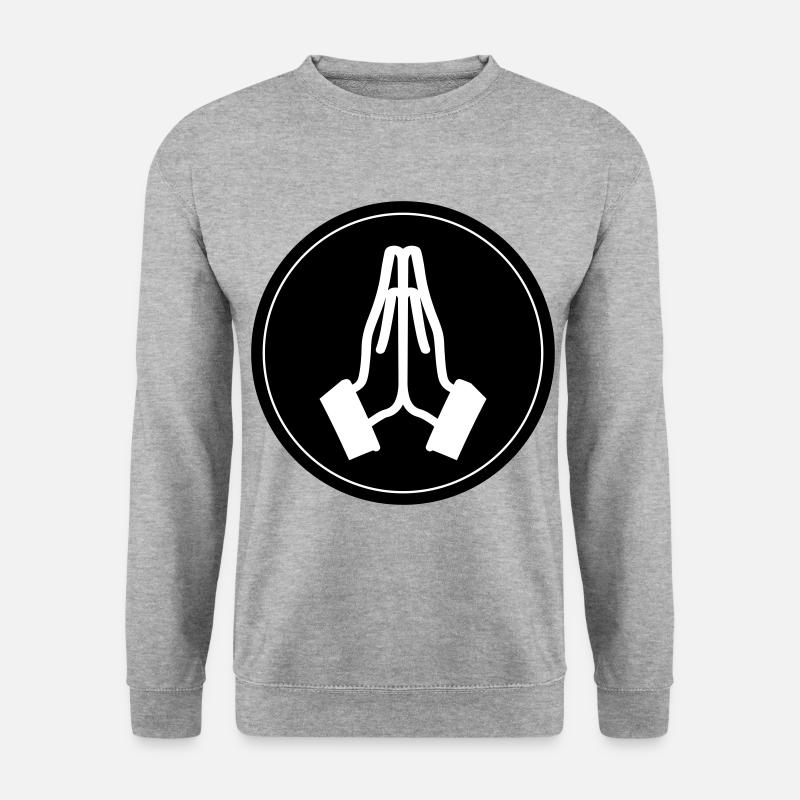 Pray Hands Circle - Unisex Sweatshirt - salt & pepper