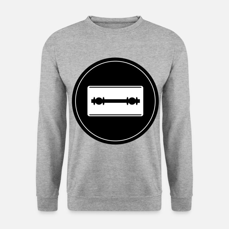Rasierklinge Icon Kreis - Unisex Pullover - Weißgrau meliert