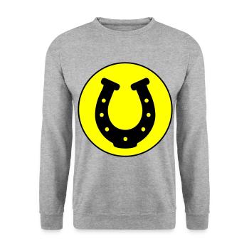 Hufeisen Icon - Unisex Pullover - Weißgrau meliert - Vorne - Alina (178cm) & Michal (187cm)