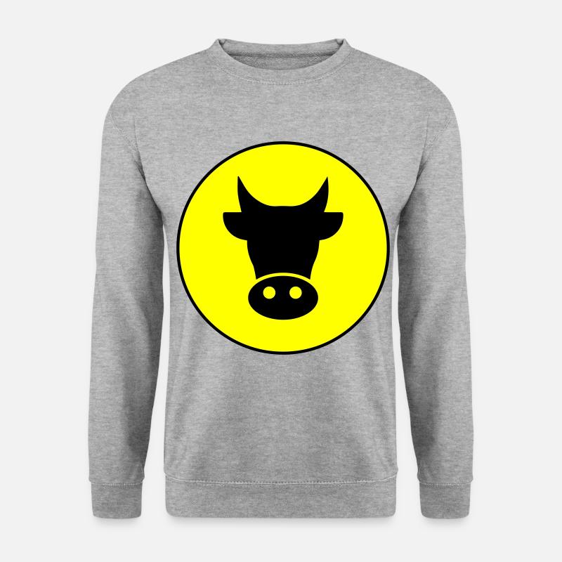 Kuh Kopf - Unisex Pullover - Weißgrau meliert