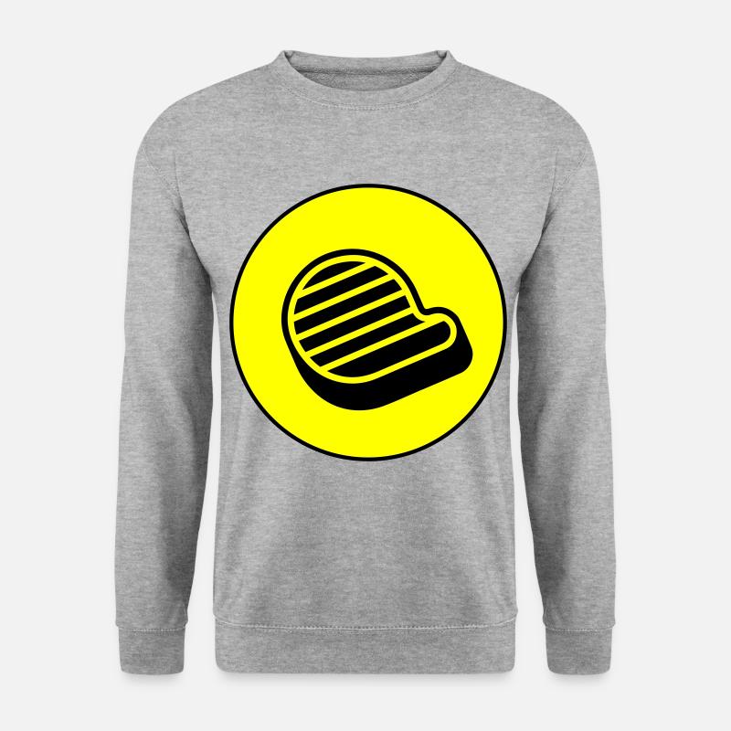 Fleisch steak symbol - Unisex Pullover - Weißgrau meliert