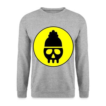Skull head icon - Unisex Sweatshirt - salt & pepper - Front - Alina (178cm) & Michal (187cm)