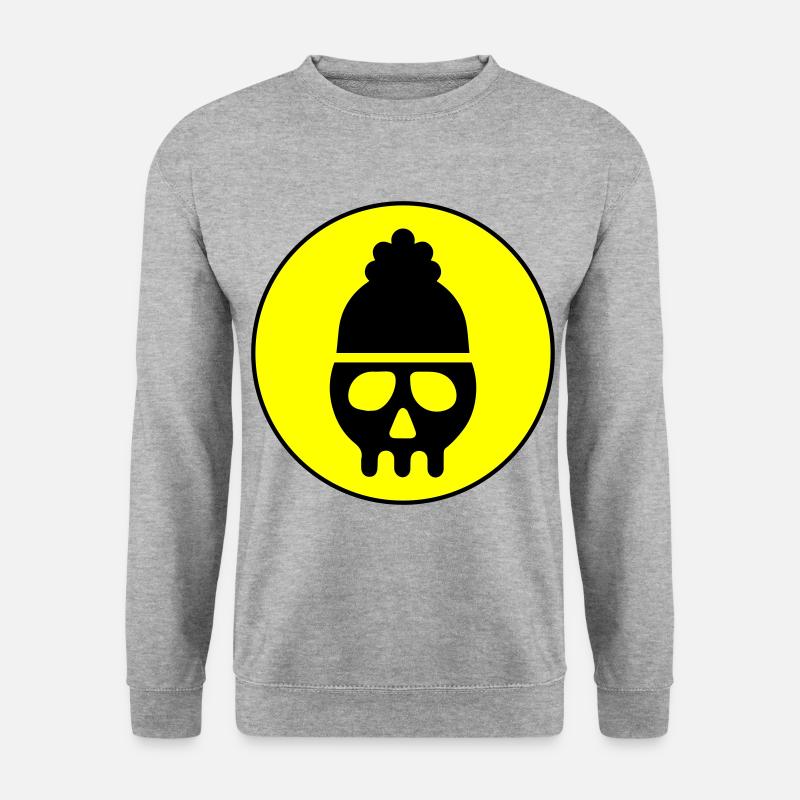 Skull kopf icon - Unisex Pullover - Weißgrau meliert