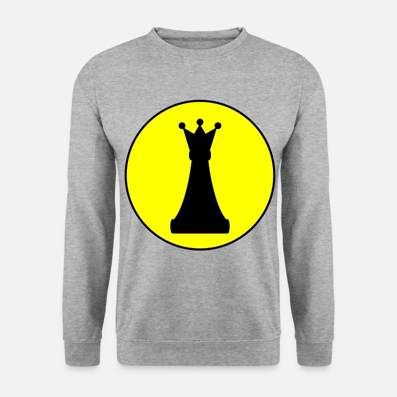 Schachfigur Königin - Unisex Pullover - Weißgrau meliert