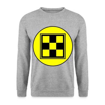 Symbole d’échiquier - Sweat-shirt Unisexe - gris chiné - Devant - Alina (178cm) & Michal (187cm)