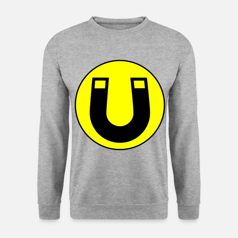 Hufeisen magnet - Unisex Pullover - Weißgrau meliert