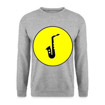 Trompete Symbol - Unisex Pullover - Weißgrau meliert - Vorne - Alina (178cm) & Michal (187cm)
