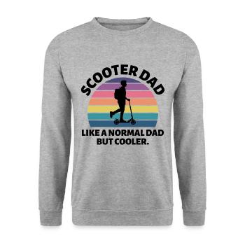 Elektroroller Papa Fahrer E-Scooter Vatertag - Unisex Pullover - Weißgrau meliert - Vorne - Alina (178cm) & Michal (187cm)