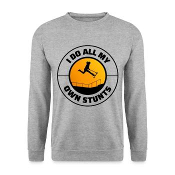 Stunt Scooter Freestyle Scootering Riding - Unisex Sweatshirt - salt & pepper - Front - Alina (178cm) & Michal (187cm)