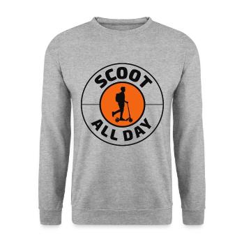 Electric Scooter Driver Motorized E-Scooter - Unisex Sweatshirt - salt & pepper - Front - Alina (178cm) & Michal (187cm)
