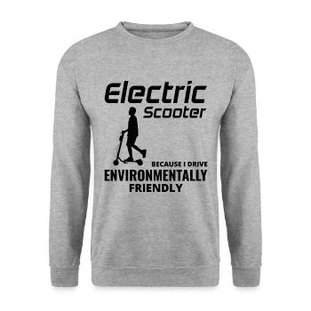 Electric Scooter Driver Motorized E-Scooter - Unisex Sweatshirt - salt & pepper - Front - Alina (178cm) & Michal (187cm)