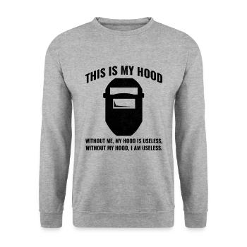 Welding Welder Metal Construction Ironworker Funny - Unisex Sweatshirt - salt & pepper - Front - Alina (178cm) & Michal (187cm)