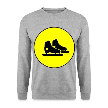 Eiskunstlauf Schlittschuhe - Unisex Pullover - Weißgrau meliert - Vorne - Alina (178cm) & Michal (187cm)