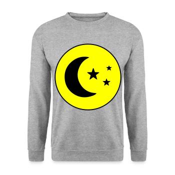 Moon icon icon - Unisex Sweatshirt - salt & pepper - Front - Alina (178cm) & Michal (187cm)