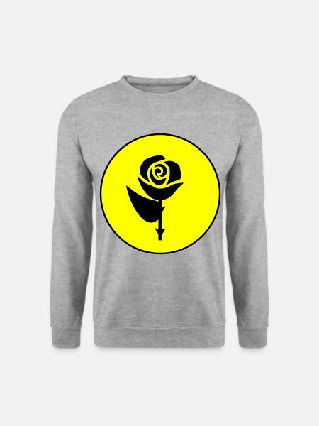 Rose icon Symbol - Unisex Pullover - Weißgrau meliert