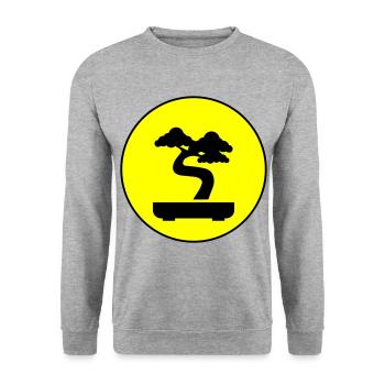 Bonsai icon Symbol - Unisex Pullover - Weißgrau meliert - Vorne - Alina (178cm) & Michal (187cm)