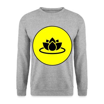 Water Rose Icon Icon - Unisex Sweatshirt - salt & pepper - Front - Alina (178cm) & Michal (187cm)