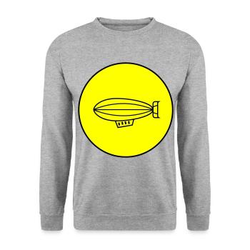Zeppelin Icon Symbol - Unisex Pullover - Weißgrau meliert - Vorne - Alina (178cm) & Michal (187cm)