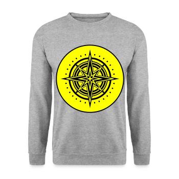 Icône de la boussole - Sweat-shirt Unisexe - gris chiné - Devant - Alina (178cm) & Michal (187cm)