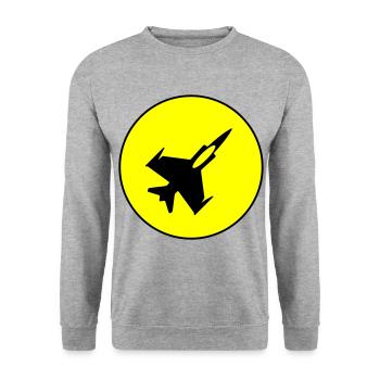 Airplane jet symbol - Unisex Sweatshirt - salt & pepper - Front - Alina (178cm) & Michal (187cm)