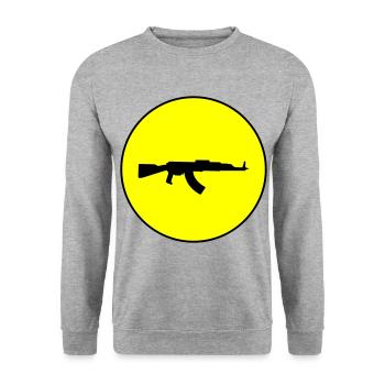 Gewehr icon symbol - Unisex Pullover - Weißgrau meliert - Vorne - Alina (178cm) & Michal (187cm)