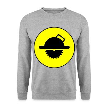 Silhouette du symbole de la scie circulaire à la main - Sweat-shirt Unisexe - gris chiné - Devant - Alina (178cm) & Michal (187cm)