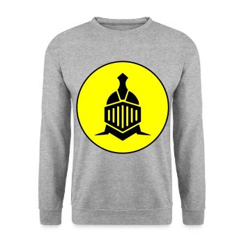 Ritter Helm - Unisex Pullover - Weißgrau meliert - Vorne - Alina (178cm) & Michal (187cm)