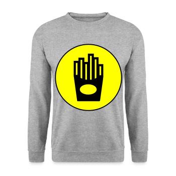 Français symbole de restauration rapide frites - Sweat-shirt Unisexe - gris chiné - Devant - Alina (178cm) & Michal (187cm)