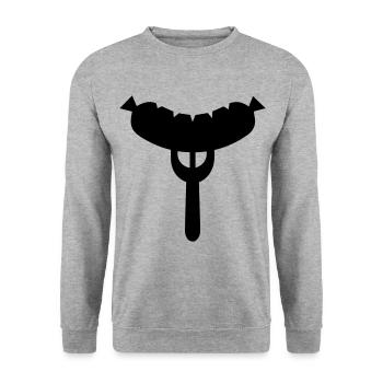 Sausage fork - Unisex Sweatshirt - salt & pepper - Front - Alina (178cm) & Michal (187cm)