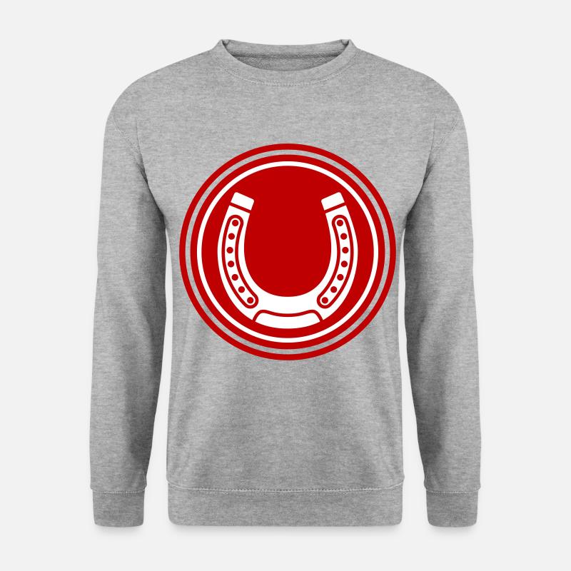 Hufeisen Symbol - Unisex Pullover - Weißgrau meliert