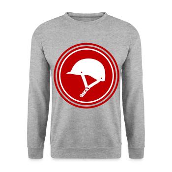 Reiterhut icon - Unisex Pullover - Weißgrau meliert - Vorne - Alina (178cm) & Michal (187cm)