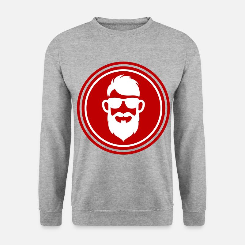 Gesicht bart symbol - Unisex Pullover - Weißgrau meliert