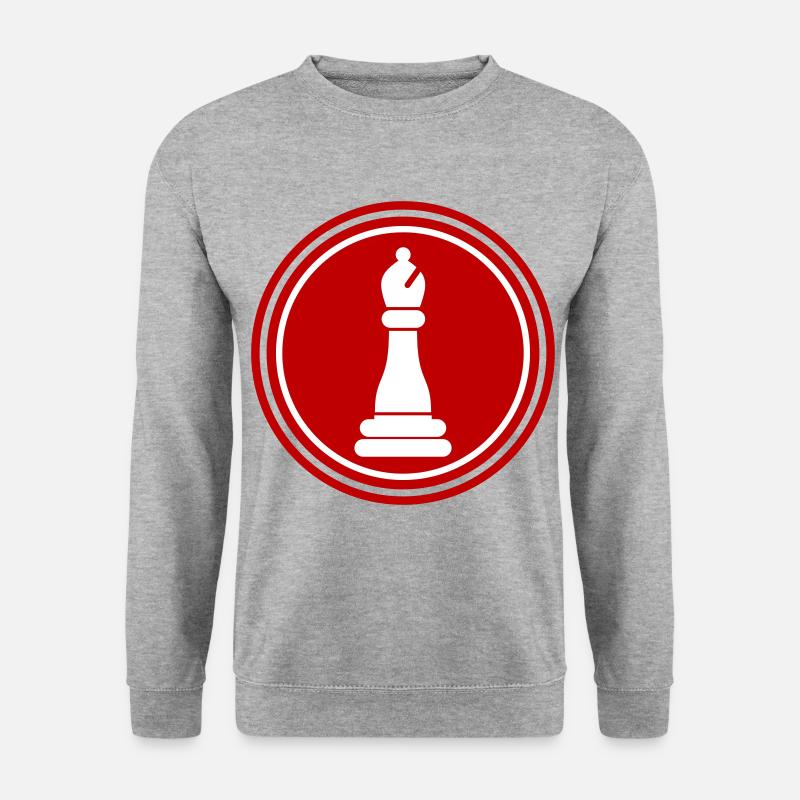 Schachfigur symbol - Unisex Pullover - Weißgrau meliert