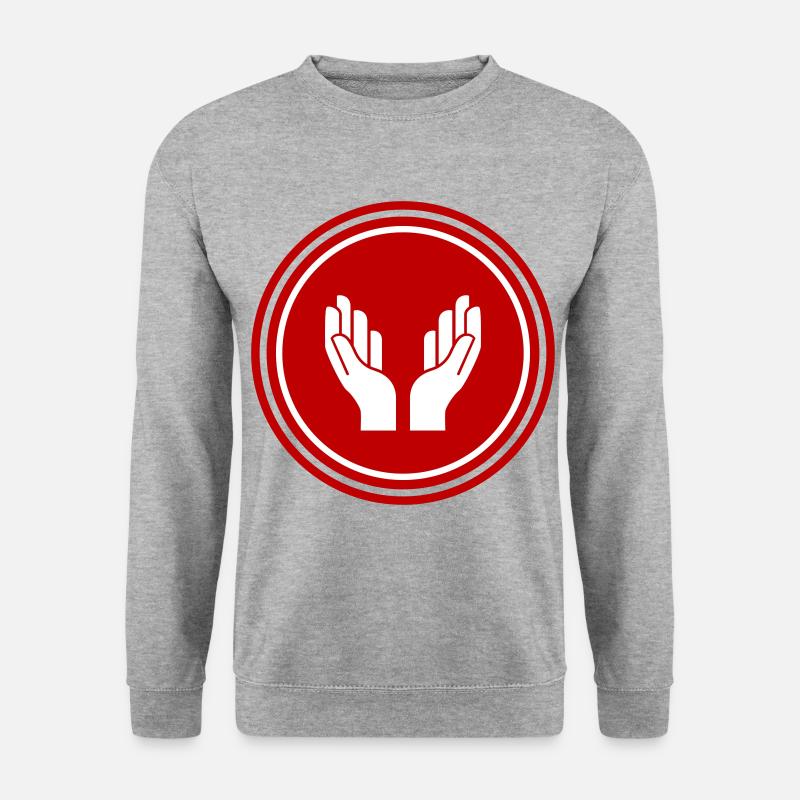 Hände icon symbol - Unisex Pullover - Weißgrau meliert