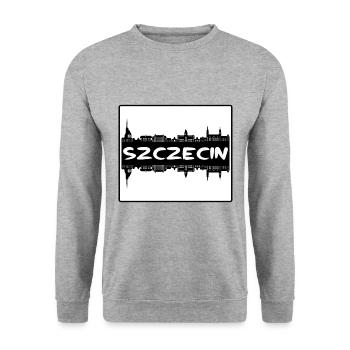 Szczecin Pologne Skyline Silhouette Souvenir de voyage - Sweat-shirt Unisexe - gris chiné - Devant - Alina (178cm) & Michal (187cm)