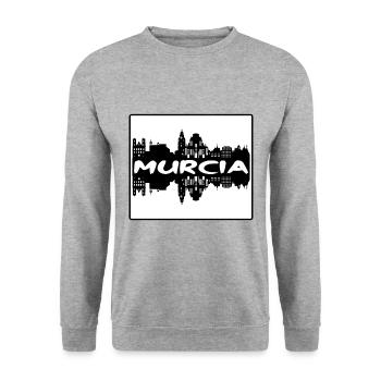 Murcia Spanien Skyline Silhouette Reisesouvenir - Unisex Pullover - Weißgrau meliert - Vorne - Alina (178cm) & Michal (187cm)