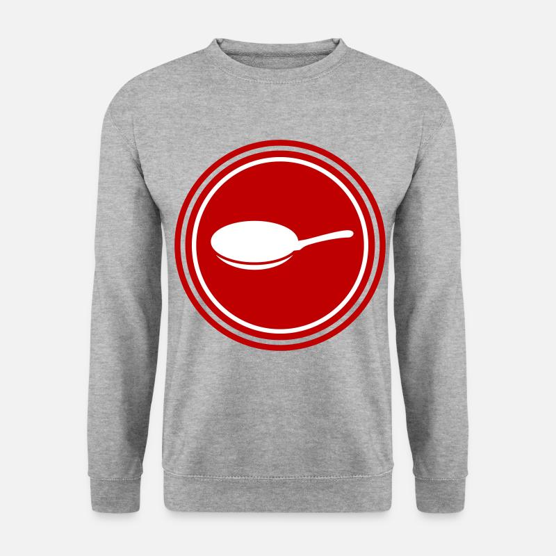 Pfanne Logo - Unisex Pullover - Weißgrau meliert
