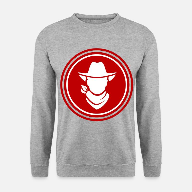 Cowboy western kopf - Unisex Pullover - Weißgrau meliert